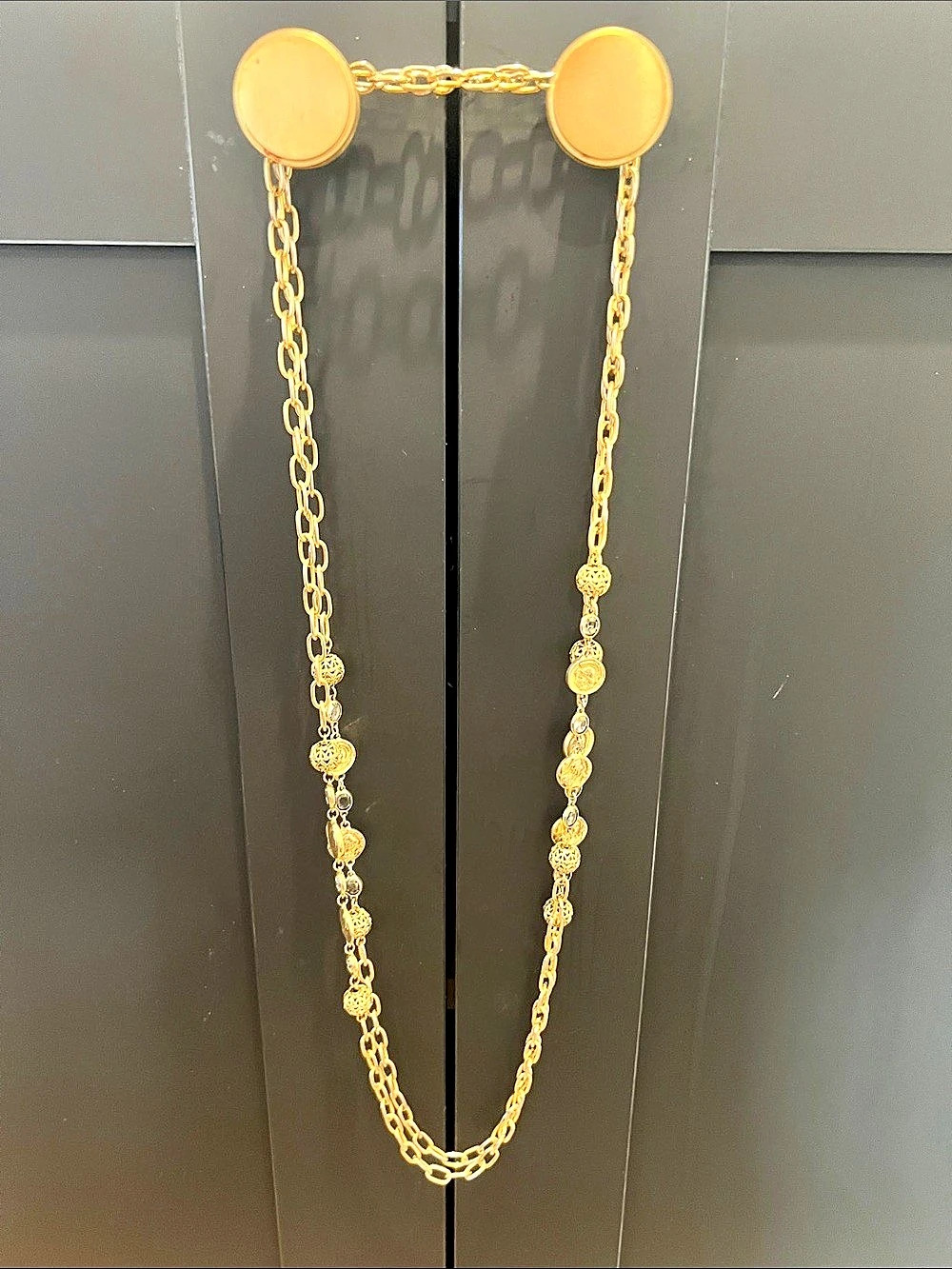 Two 36 ‘’ Gold-Tone Statement Chain Necklaces